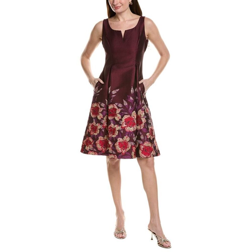 Adrianna Papell Womens  Sleeveless Midi Dress